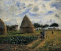 paysans et tapis de foin 1878 Camille Pissarro paysage